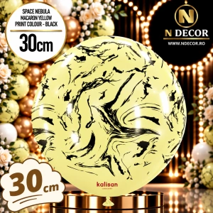 Baloane latex 30cm Space Nebula - Macaron YellowPrint Colour - Black