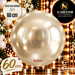 Balon Jumbo Latex 60cm White Gold Mirror 5011 Kalisan