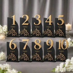 Număr de masă Premium – Negru & Natur (15 cm / 20 cm) - Img 2