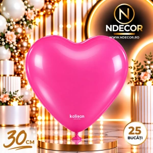 SET 25 Baloane Latex Inima 30cm Standard Fucsia 2321