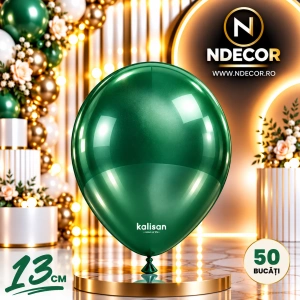 SET 50 Baloane Latex 13cm Emerald Green Metalic 7012