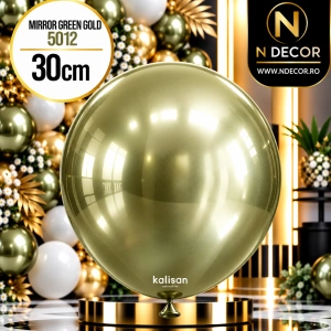 Baloane latex 30cm Mirror Green Gold Kalisan 5012