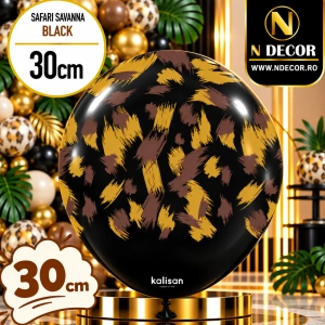 Baloane latex 30cm Safari Savanna - Black