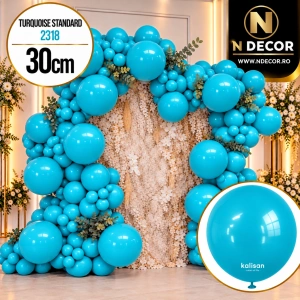 Baloane latex 30cm Turquoise Standard 2318 - Img 2