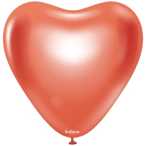 SET 25 Baloane Latex Inima 30cm Mirror Red 5010 - Img 2