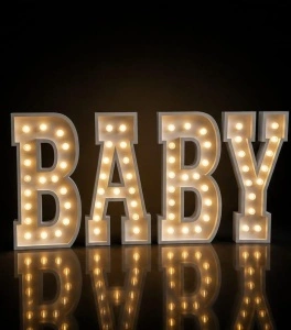 Set Litere BABY cu LED – 120 cm | Litere Volumetrice pentru Botez & Baby Shower - Img 2