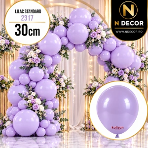 Baloane latex 30cm Lilac Standard Kalisan 2317 - Img 2