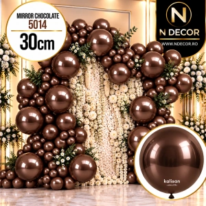 Baloane latex 30cm Mirror Chocolate Kalisan 5014 - Img 2
