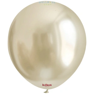 Baloane latex 30cm Mirror White Gold Kalisan 5011 - Img 3