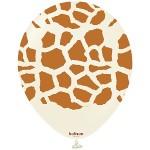 Baloane latex 30cm Safari Giraffe - White Sand Print Colour - Caramel - Img 2