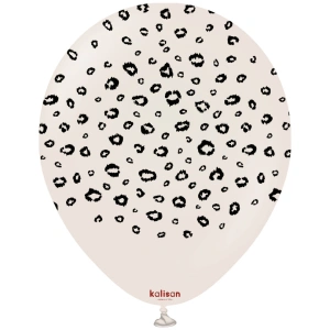 Baloane latex 30cm Safari Leopard - White Sand Print - Black - Img 2