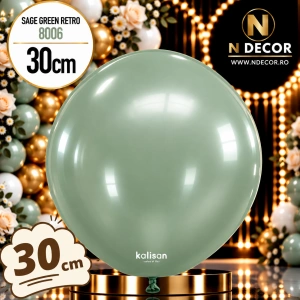 Baloane latex 30cm Sage Green Retro Kalisan 8006