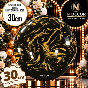 Baloane latex 30cm Space Nebula - BlackPrint Colour - Gold