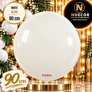 Balon Jumbo Latex 90cm White Retro 8018