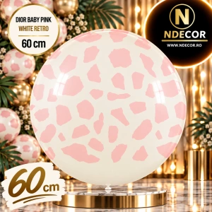 Balon latex jumbo 60cm Dior Baby Pink White Retro 22459707