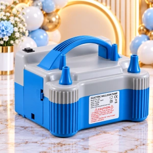 Compresor albastru pentru umflare cu aer baloane latex si folie
