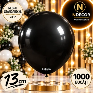 SET 1000 Baloane Latex 13cm Negru Standard XL 2332