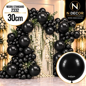 Baloane latex 30cm Negru Standard 2332 - Img 2