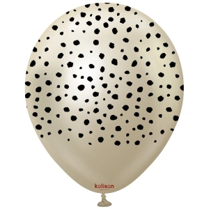 Baloane latex 30cm Safari Cheetah - Mirror White Gold Print Colour - Black - Img 2