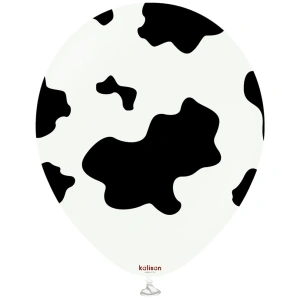 Baloane latex 30cm Safari Country Cow - White (Print: Black) - Img 2