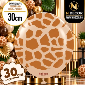 Baloane latex 30cm Safari Giraffe - Desert Sand Print - Caramel