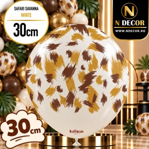Baloane latex 30cm Safari Savanna - White