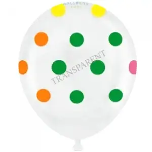 Baloane latex 30cm TRANSPARENTE cu Buline colorate - BF12008 - Img 2