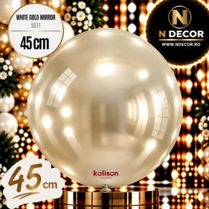 Balon Jumbo Latex 45cm White Gold Mirror 5011 Kalisan
