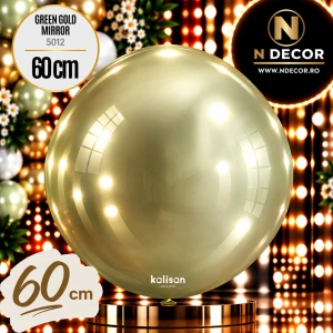 Balon Jumbo Latex 60cm Green Gold Mirror 5012 Kalisan