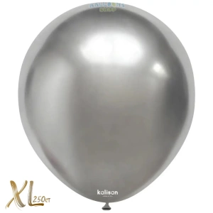 SET 250 Baloane latex 30cm Mirror Silver XL 5002 - Img 2