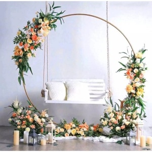 Arcadă Metalică Cerc – Auriu Elegant, 2m x 2m, Demontabilă
