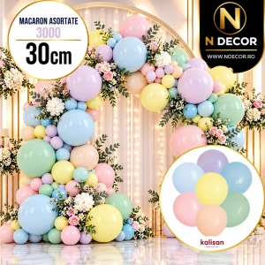 Baloane Latex 30cm Macaron Asortate Kalisan 3000 - Img 2