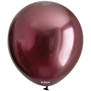 Baloane latex 30cm Mirror Burgundy Kalisan 5016 - Img 3