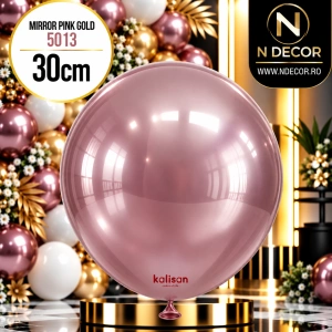 Baloane latex 30cm Mirror Pink Gold Kalisan 5013