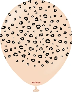 Baloane latex 30cm Safari Leopard - Blush Print - Black - Img 2