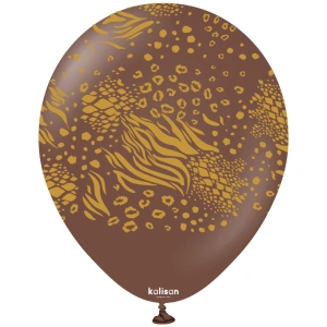 Baloane latex 30cm Safari Mutant - Chocolate Brown Print - Gold - Img 2