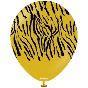 Baloane latex 30cm Safari Tiger N - Mustard Print - Black - Img 2