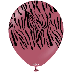 Baloane latex 30cm Safari Tiger N - Wild Berry Print - Black - Img 2
