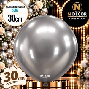 Baloane latex 30cm Silver Mirror Kalisan 5002