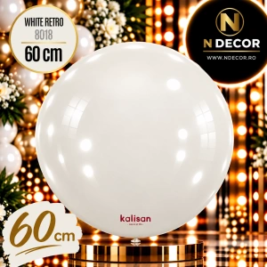 Balon Jumbo Latex 60cm White Retro 8018