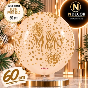 Balon latex jumbo 60cm Safari Mutant - Blush Print - Gold