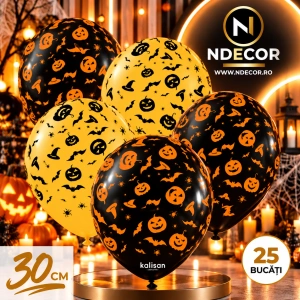 SET 25 Baloane latex 30cm Print Halloween