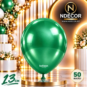 SET 50 Baloane Latex 13cm Green Metalic 7013