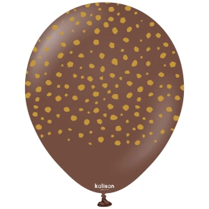 Baloane latex 30cm Safari Cheetah - Chocolate Brown Print Colour - Gold - Img 2