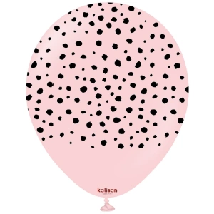 Baloane latex 30cm Safari Cheetah - Macaron Pink Print Colour - Black - Img 2