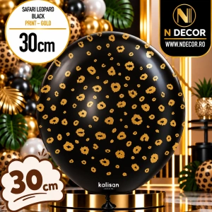 Baloane latex 30cm Safari Leopard - BlackPrint Colour - Gold