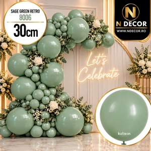 Baloane latex 30cm Sage Green Retro Kalisan 8006 - Img 2