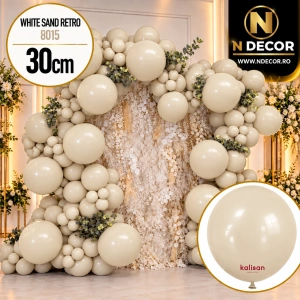 Baloane latex 30cm White Sand Retro Kalisan 8015 - Img 2
