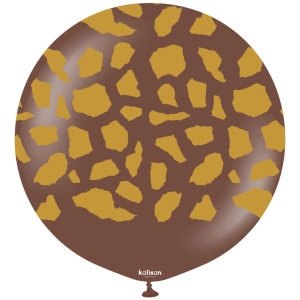Balon latex jumbo 60cm Safari Giraffe - Chocolate BrownPrint Colour - Gold - Img 2