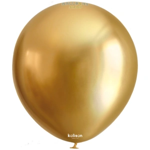 Baloane latex 30cm Mirror Gold Kalisan 5001 - Img 3